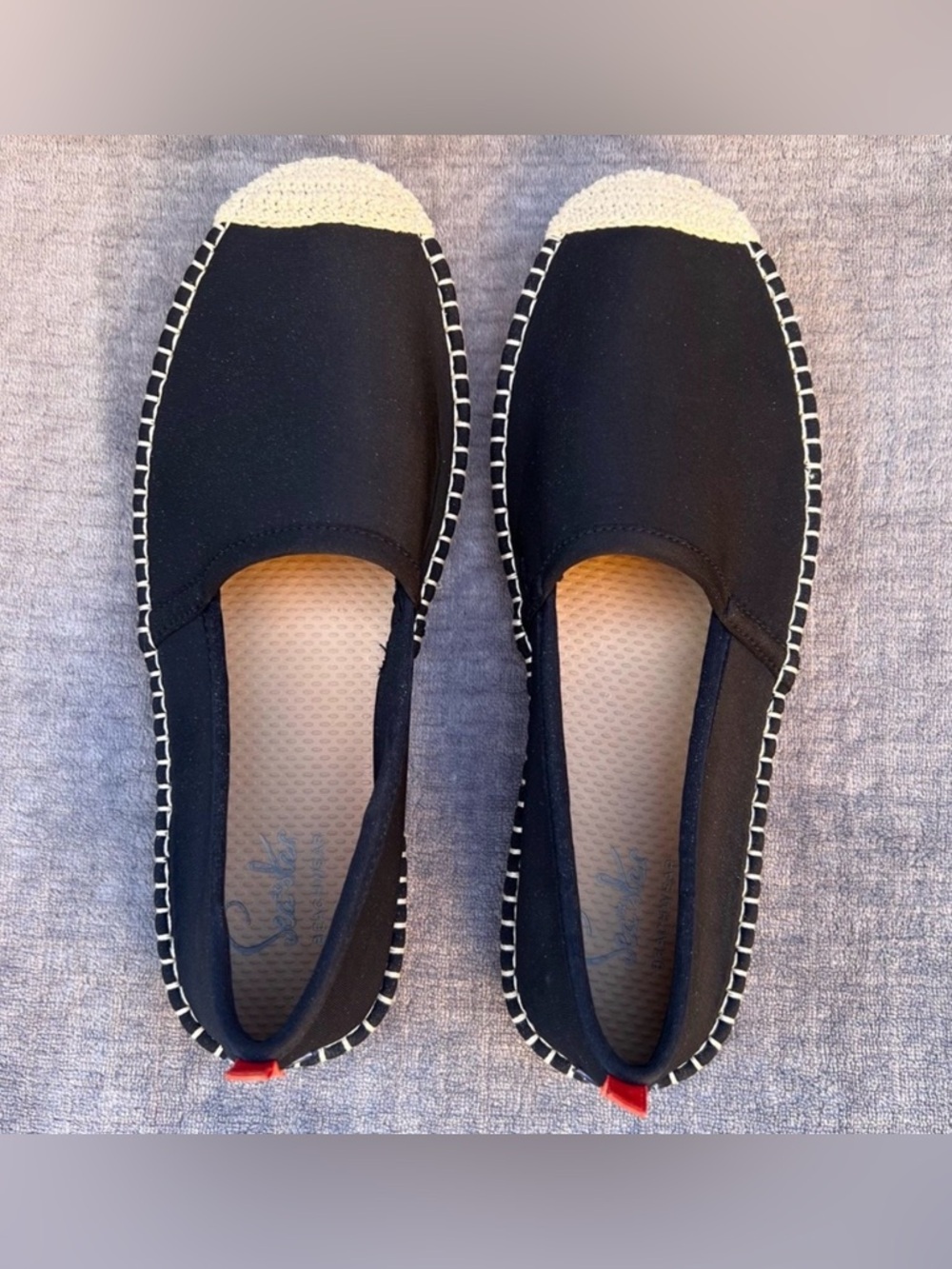 Sea Star Beachwear Womens Shoes Sz 10 Slip On Espadrille Flats Black Water Shoes